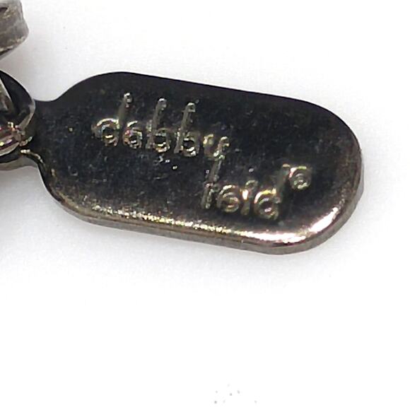 Dabby Reid Pink Swarovski Crystal Necklace, AB Beads, Dark Chain Vintage Jewelry - Picture 7 of 10